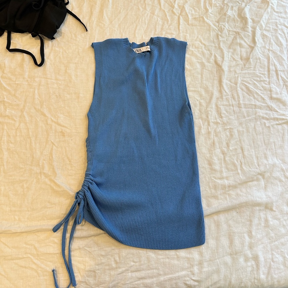 Zara draw strong side tie tank top